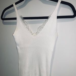 Nice white tank with lace neckline